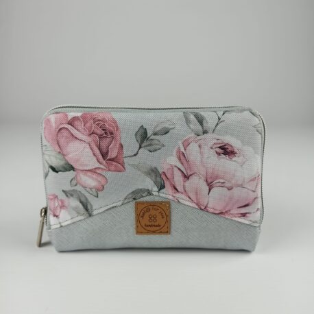 portfel, róże, srebrny